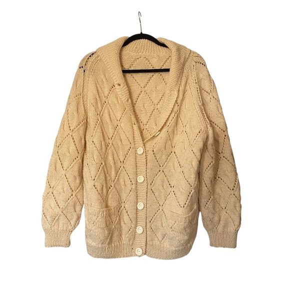 Hand knit Cozy Cream Knit Sweater - Picture 1 of 7